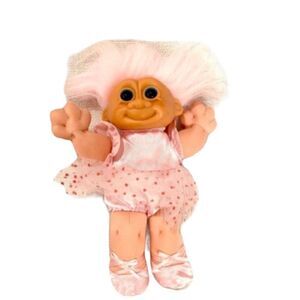 Vintage Russ TROLL KIDZ Twinkles Pink Hair Ballerina Blue Eyes  Plush Doll 12"